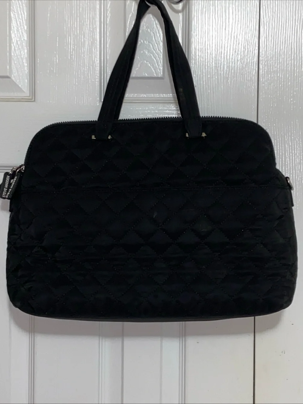 Steve Madden Black Quilted Carryall Tote
